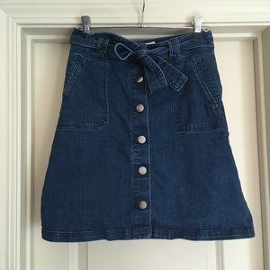 GAP Button-Up Belted Denim Skirt